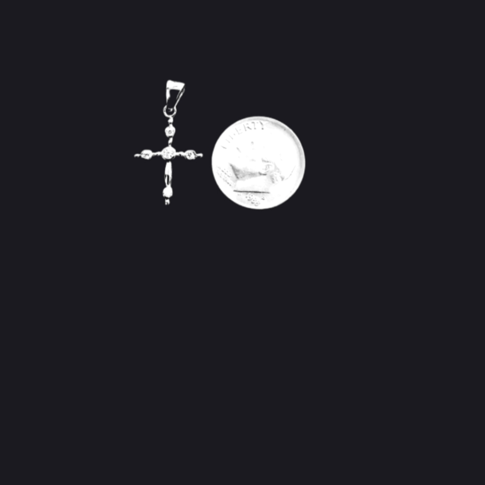 925 Sterling Silver Cubic Zirconia Cross - Picture 2 of 3